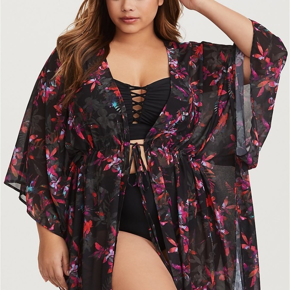 Floral Maxi Kaftan Swim Cover 